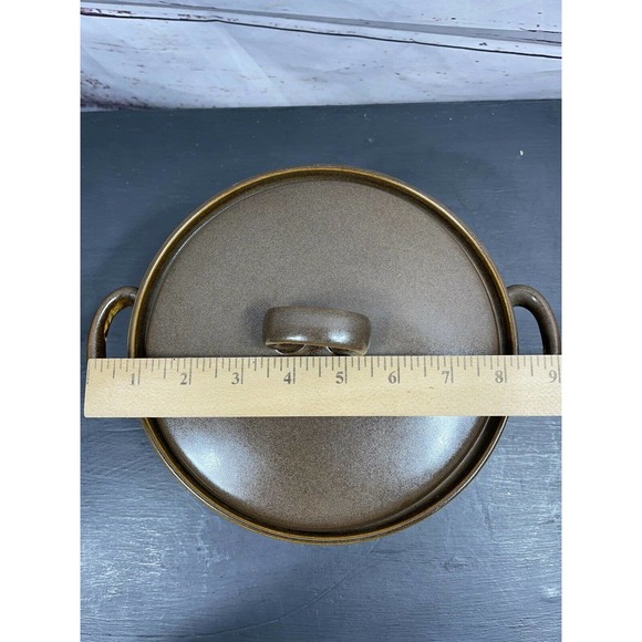Mid Century 2 Qt Handled Brown Round Covered Casserole Georges Briard with Lid - Picture 12 of 12